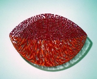 Glasschale  rot-orange